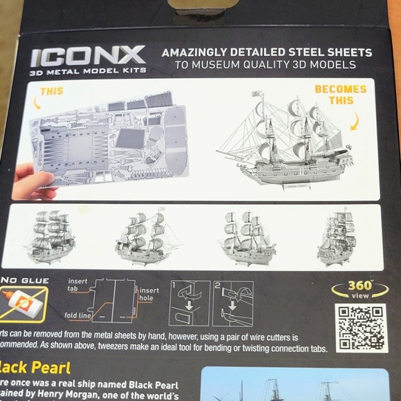 Fascinations ICONIX Black Pearl Ship 3D Metal Model Kit - New in Package - Picture 3 of 4